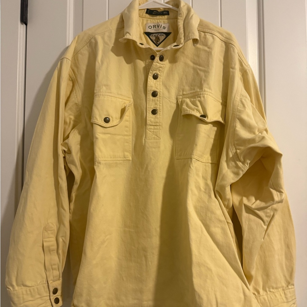 Orvis Pale Yellow Quarter Button Shacket